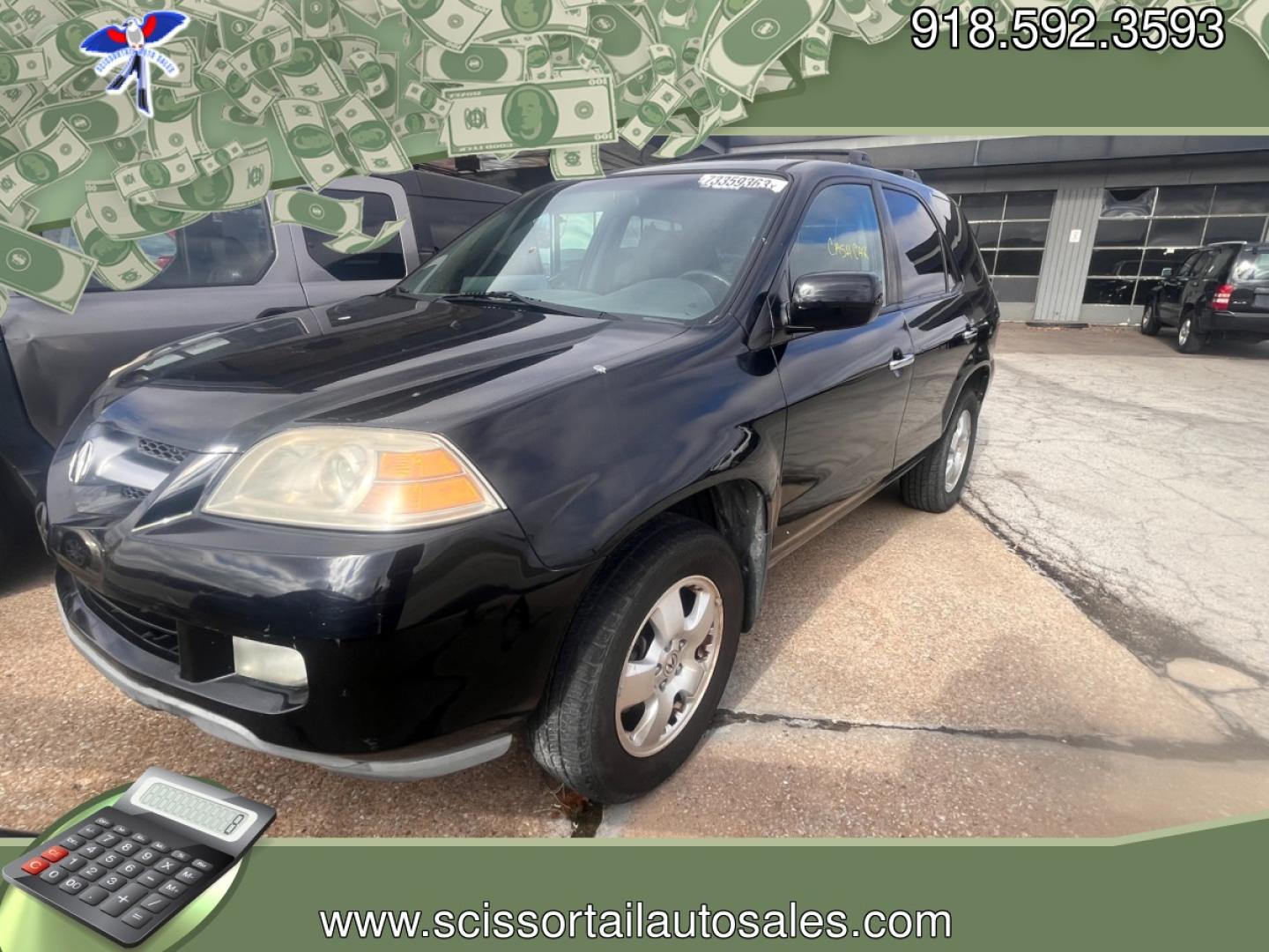 2004 BLACK ACURA MDX BASE Base (2HNYD18224H) with an 3.5L V6 SOHC 24V engine, 5-Speed Automatic Overdrive transmission, located at 8101 E. Skelly Dr., Tulsa, OK, 74129, (918) 592-3593, 36.121891, -95.888802 - Photo#0